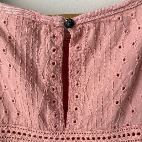 Knox Rose Dusty Rose Pink Lace Feminine Embroidered Swing Dress - Picture 7 of 10